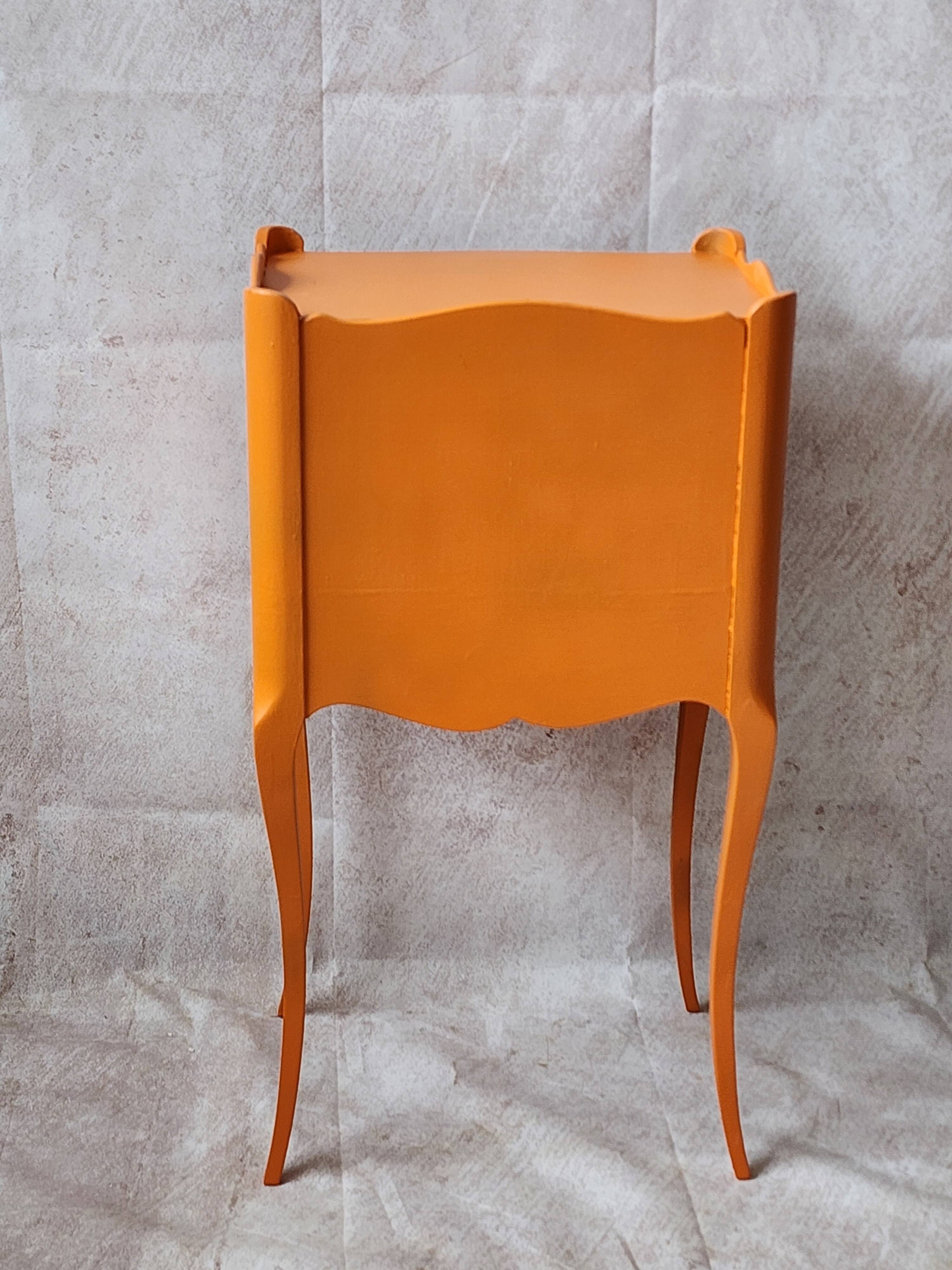 Old orange bedside table