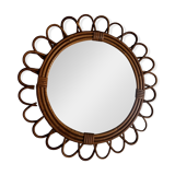 Antique rattan mirror