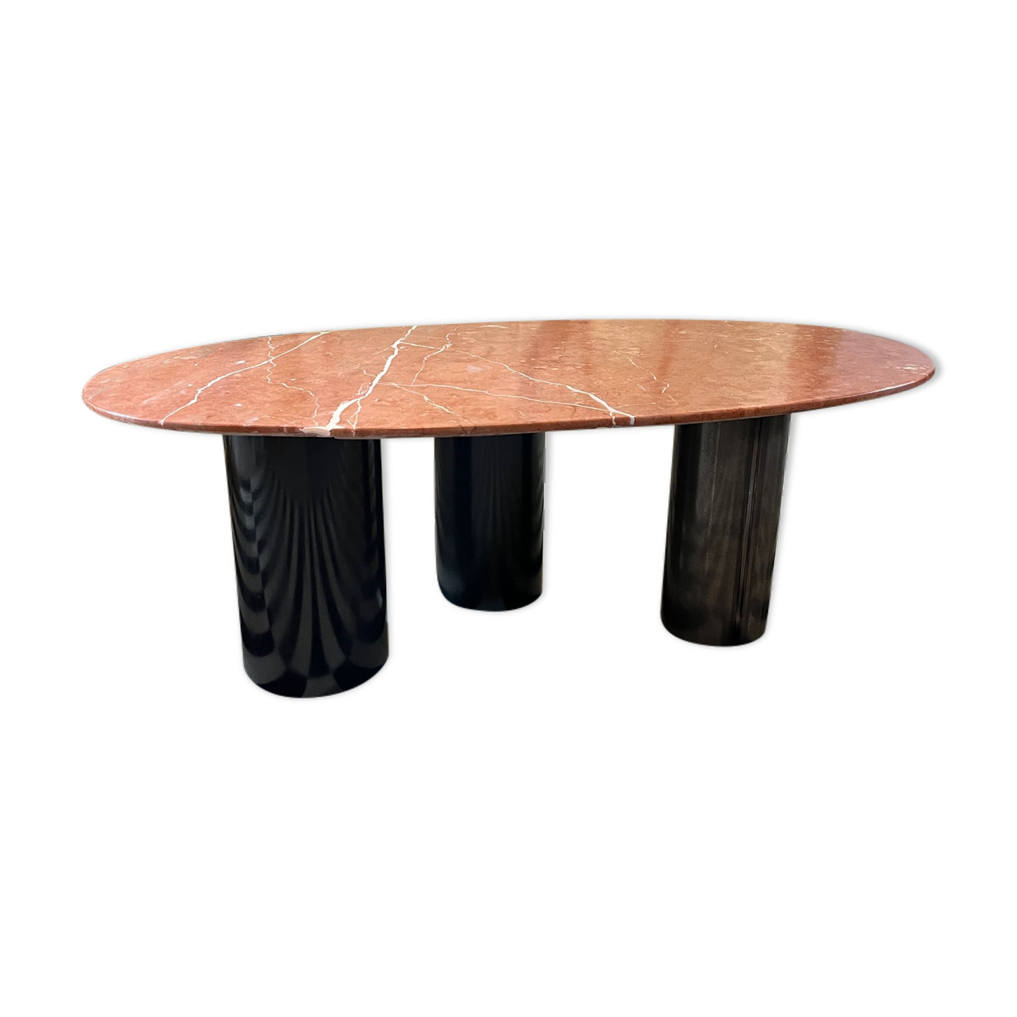 Terracotta marble coffee table and steel legs