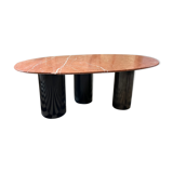 Terracotta marble coffee table and steel legs