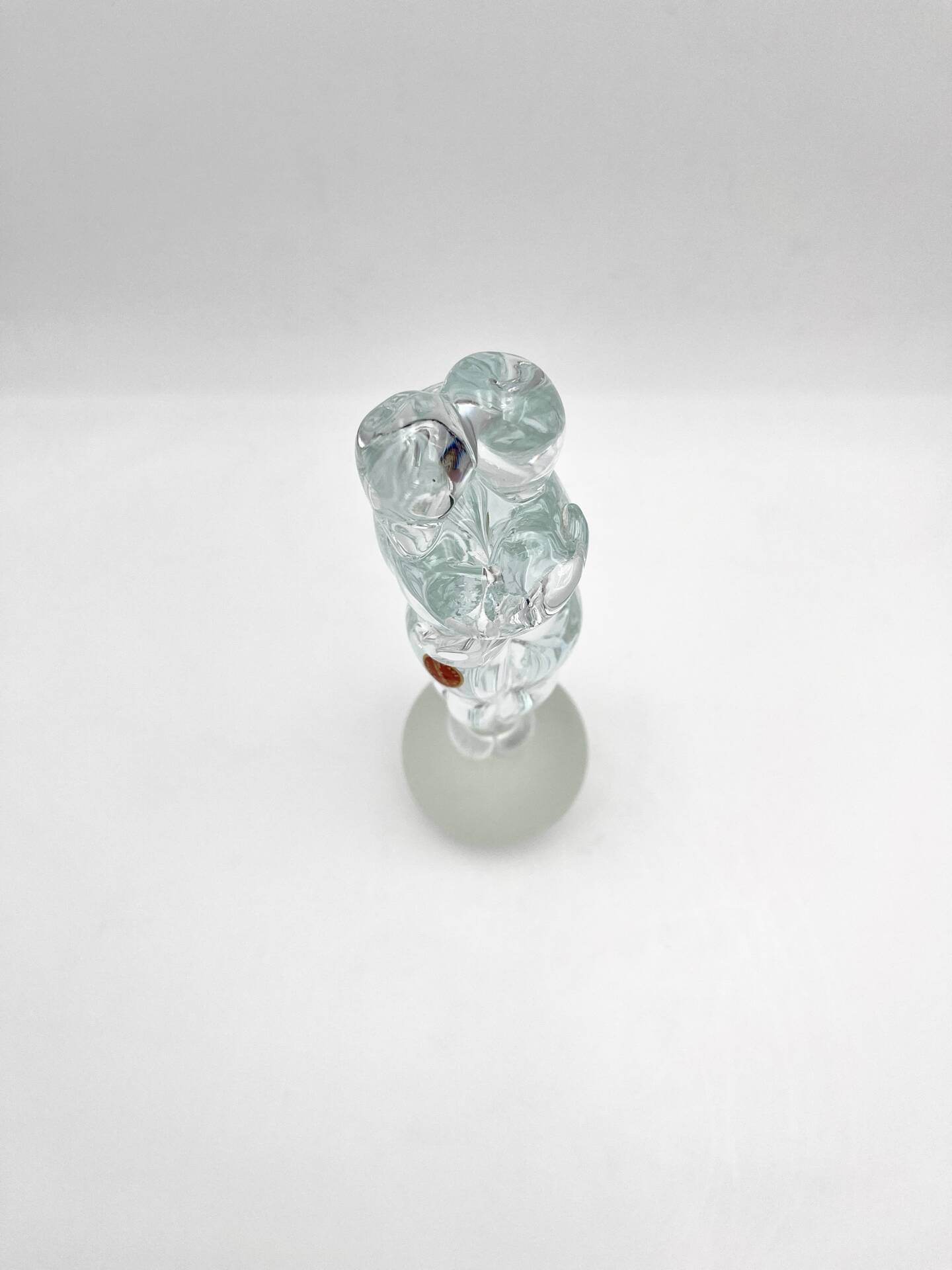 Sculpture Amoureux Verre Massif Murano 2000 Signée Mathis Zane