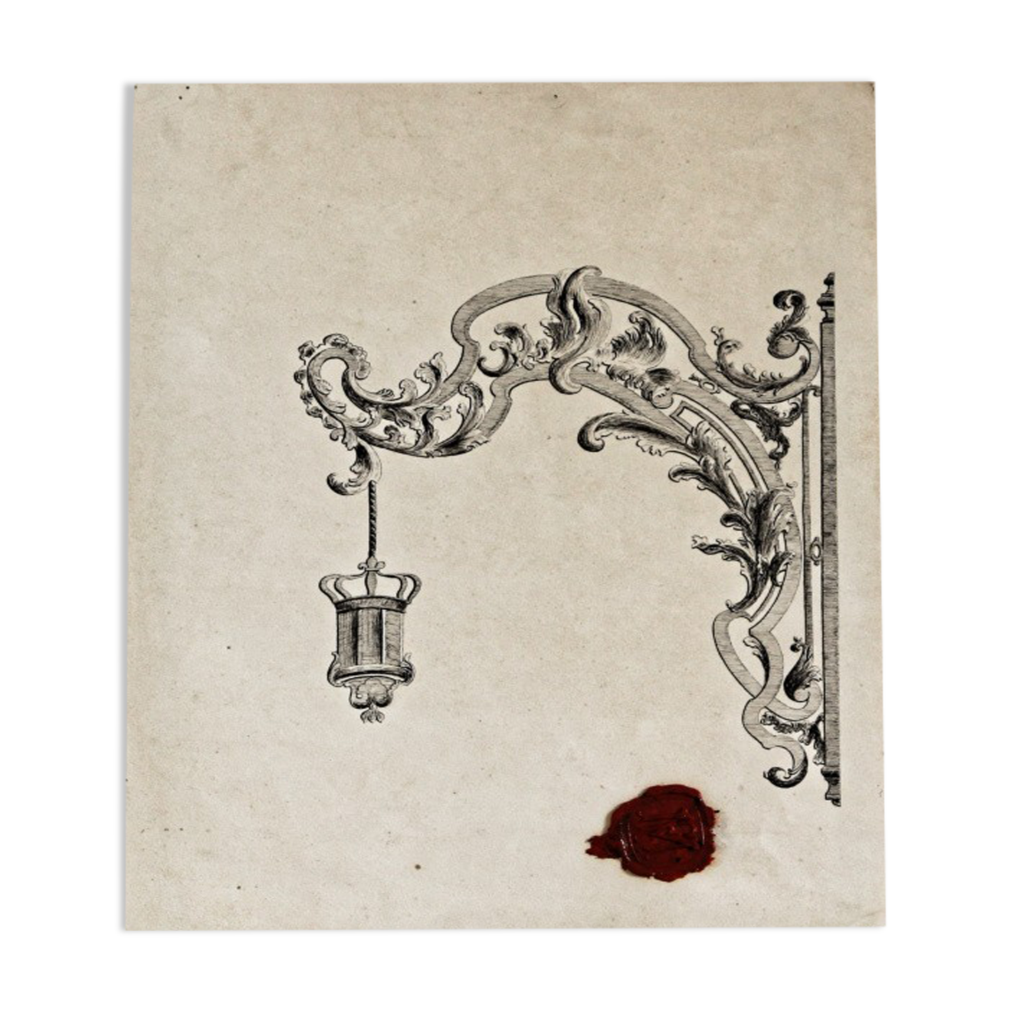 Sealed drawing, in Indian ink