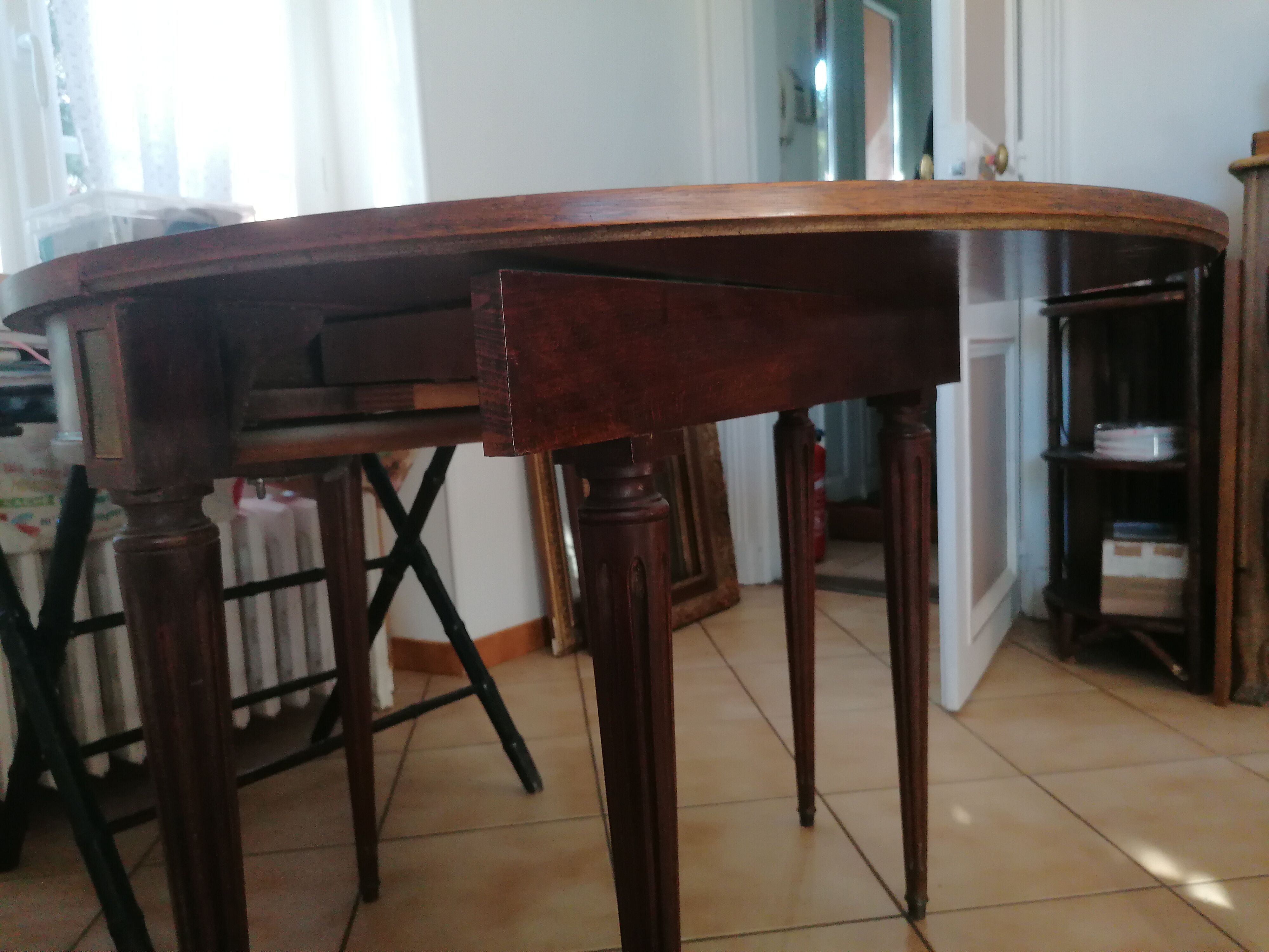 Louis XVI style half-moon console table