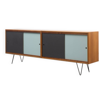 60s sideboard, colorful doors. restored, teak