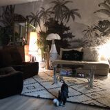 Chromium coffee table and 1970s smoked glass