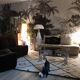 Chromium coffee table and 1970s smoked glass
