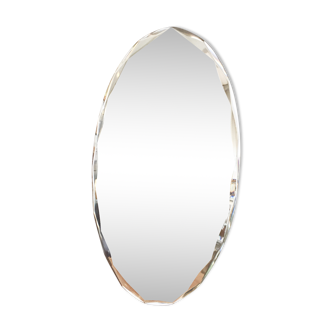 Beveled oval mirror year 50/60 74x41cm