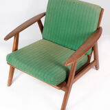 Easy chair in teak and with green upholstery of Danish design, 1960s