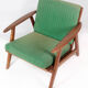 Easy chair in teak and with green upholstery of Danish design, 1960s