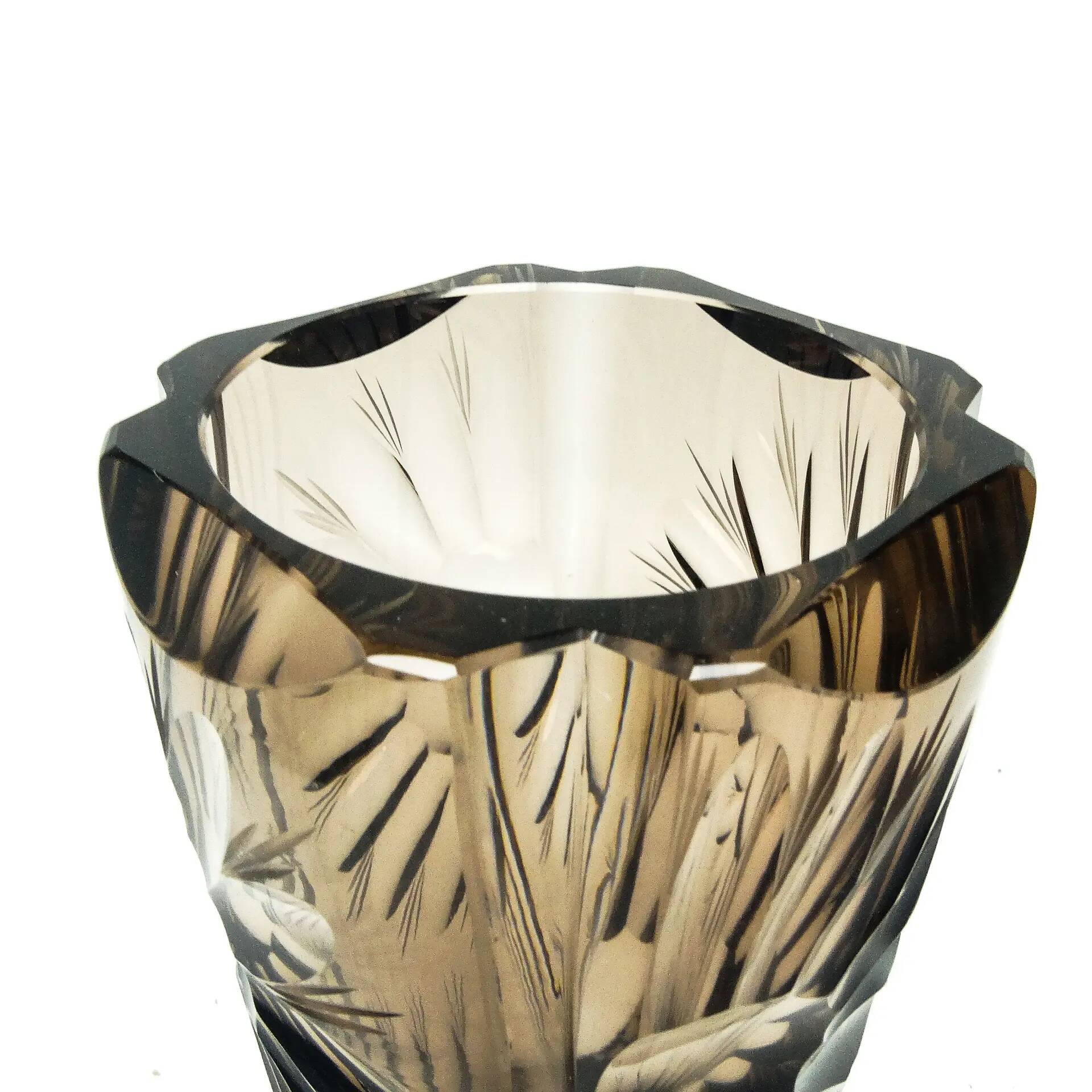 Art Deco vase, crystal, Moser, Czechoslovakia, 1930s