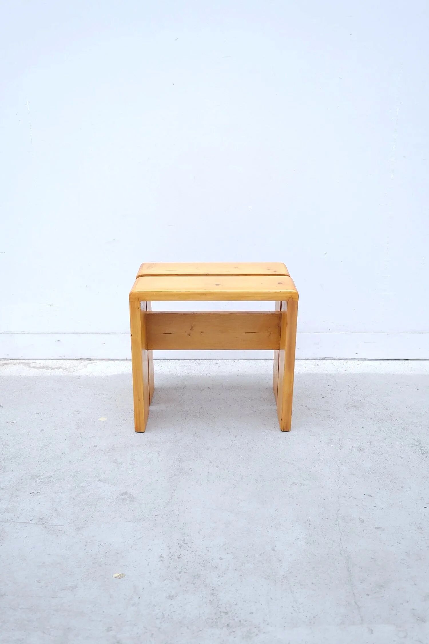 Stool by Charlotte Perriand for Les Arcs in pine, France 1960