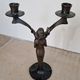 bronze candle holder - art nouveau - signed Jules Moigniez 1902