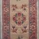 Tapis chine vintage 120 x 60 cm reliefs Pekin fleurs fait main