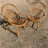 Rattan armchairs 1960