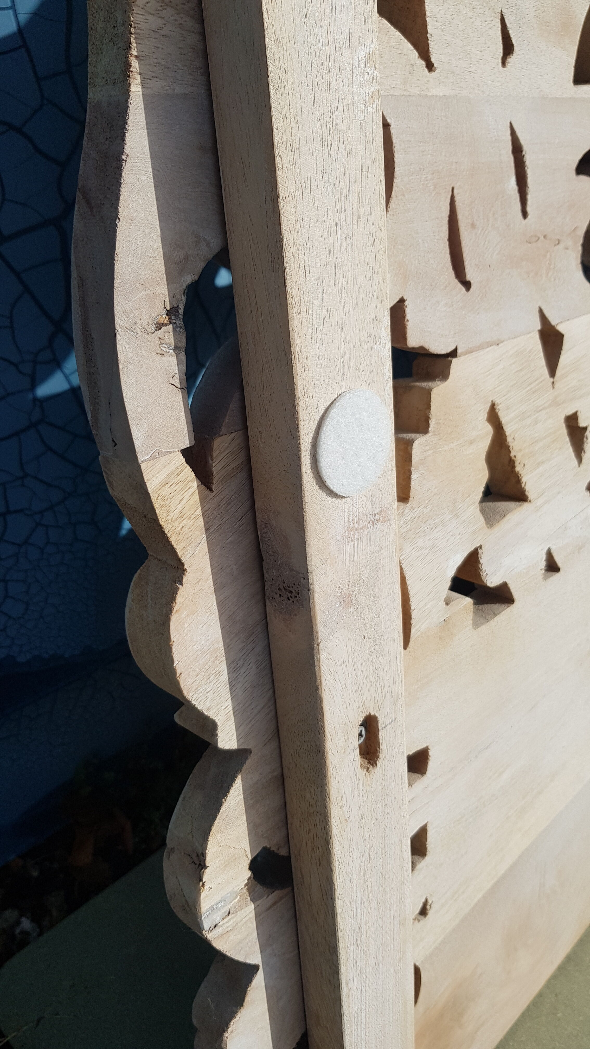 Carved mango headboard