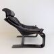 Nelo Kroken leather chair with ottoman by Ake Fribytter
