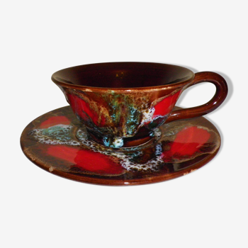 Cup and saucer - Vallauris - 80s