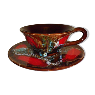 Cup and saucer - Vallauris - 80s