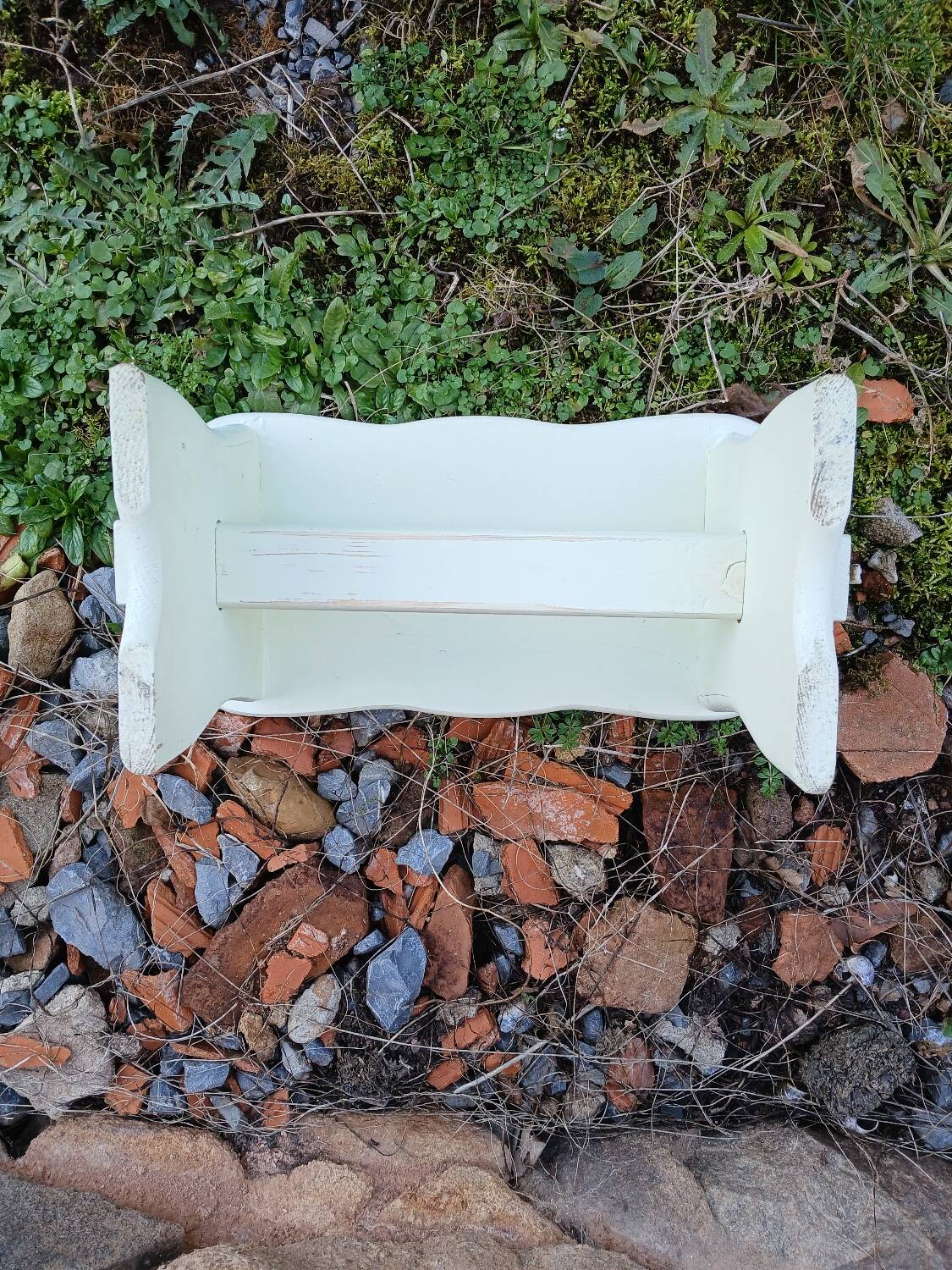 Vintage wooden low stool