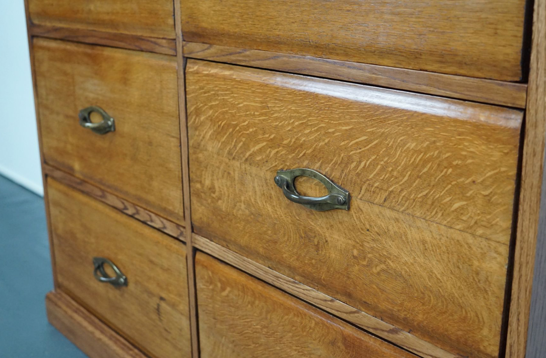 Chest of drawers in oak apothecary France 1930s