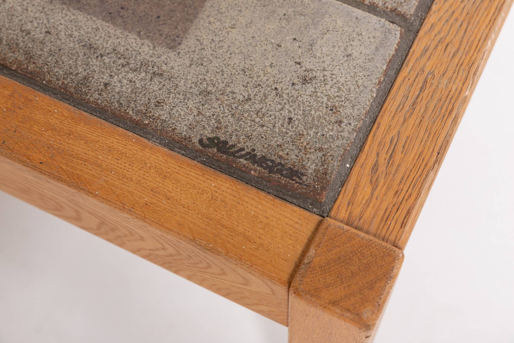 Danish Modern Ceramic Top Coffee Table from Sallingboe