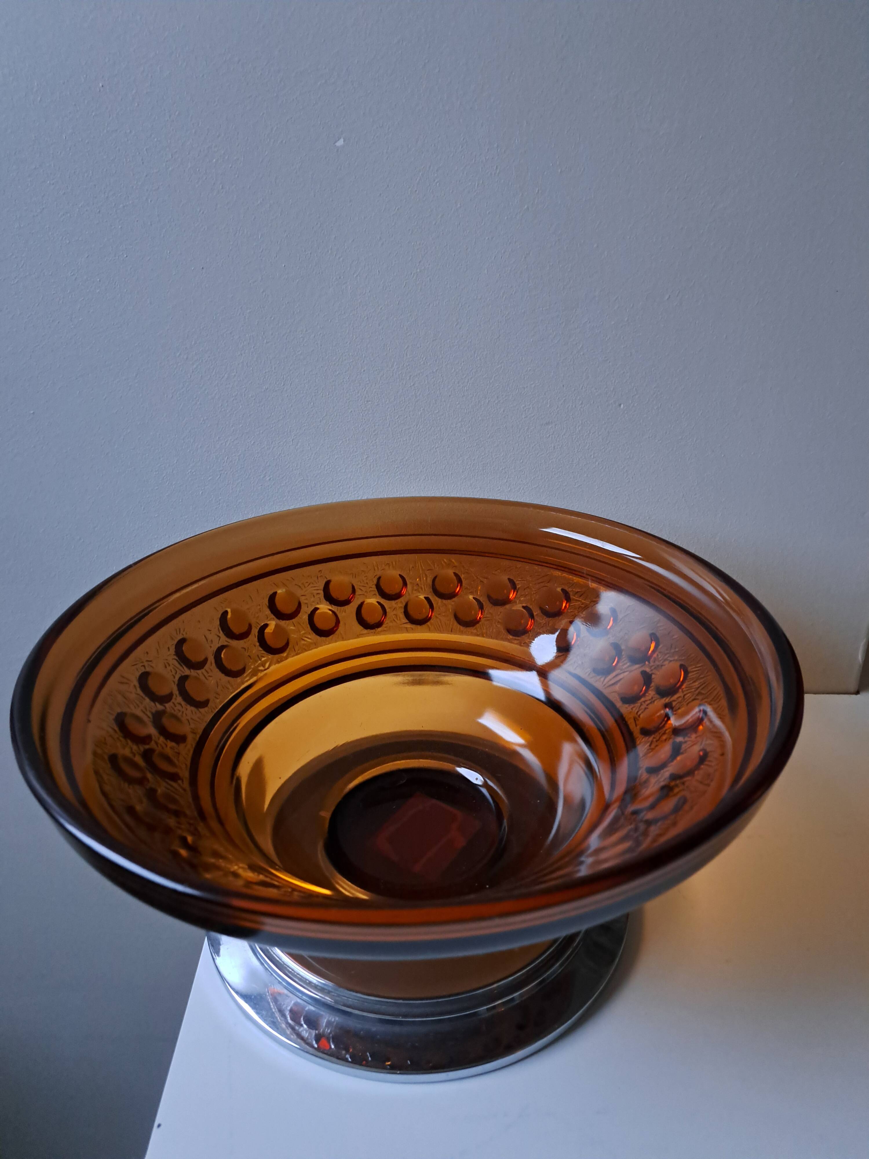 Art Deco molded glass fruit bowl