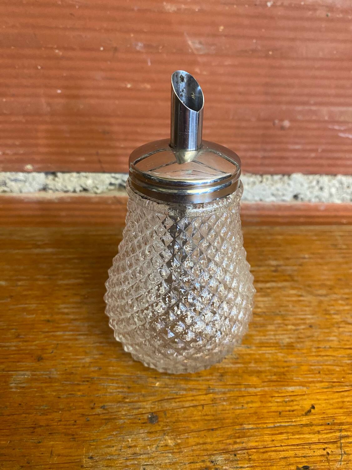 Vintage molded glass sugar bowl