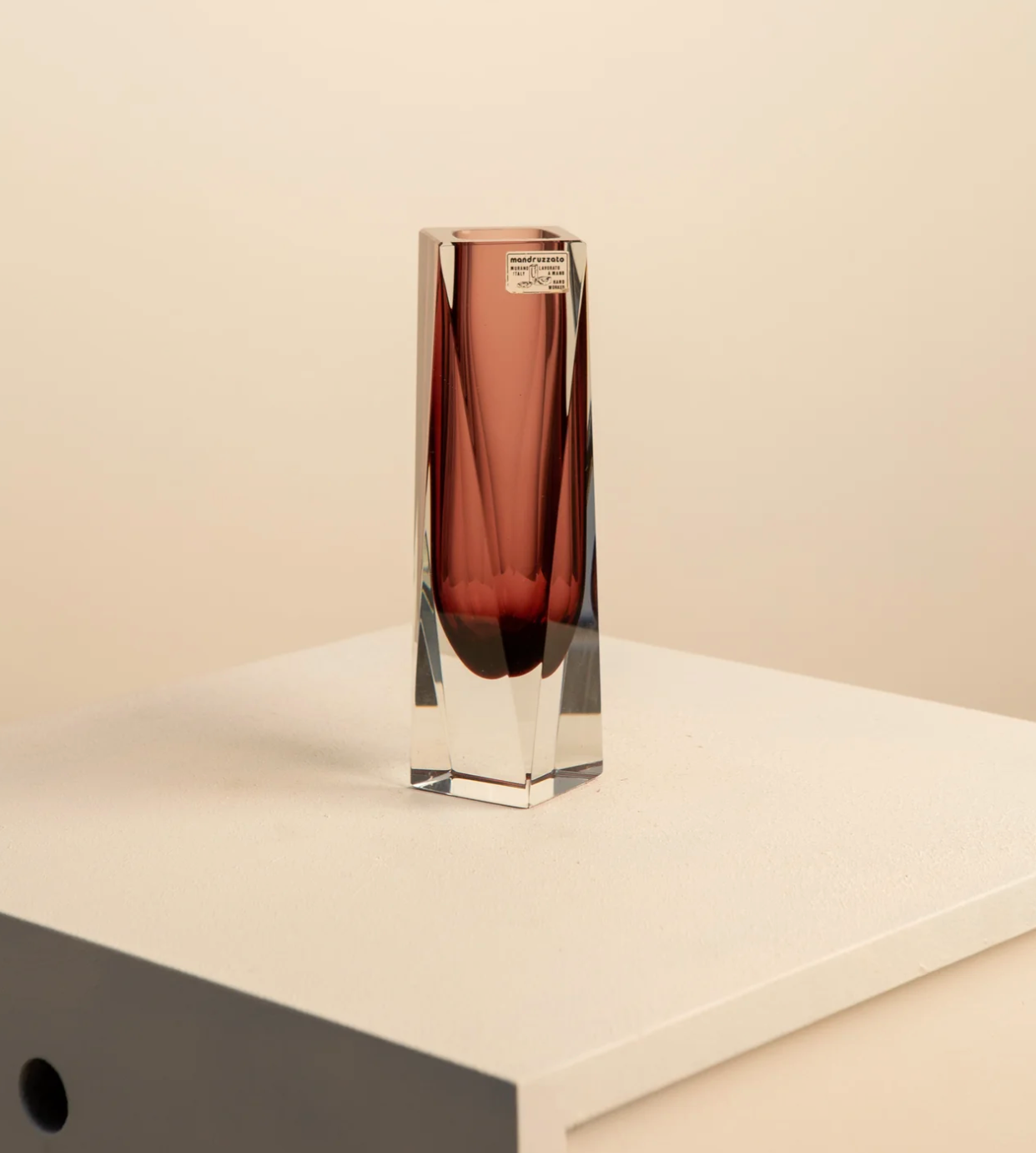 Bordeaux "Diamond" vase by Flavio Poli for Mandruzzato 70's