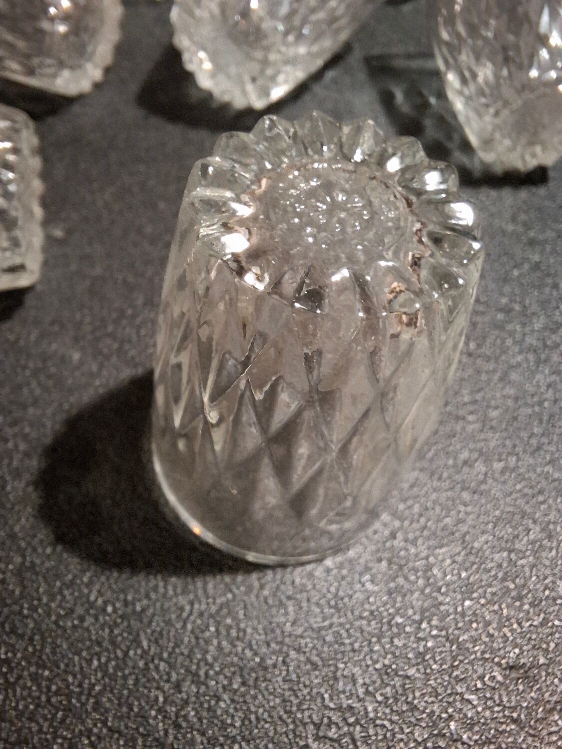 Set of 10 vintage glasses for digestifs or coffee liqueurs.