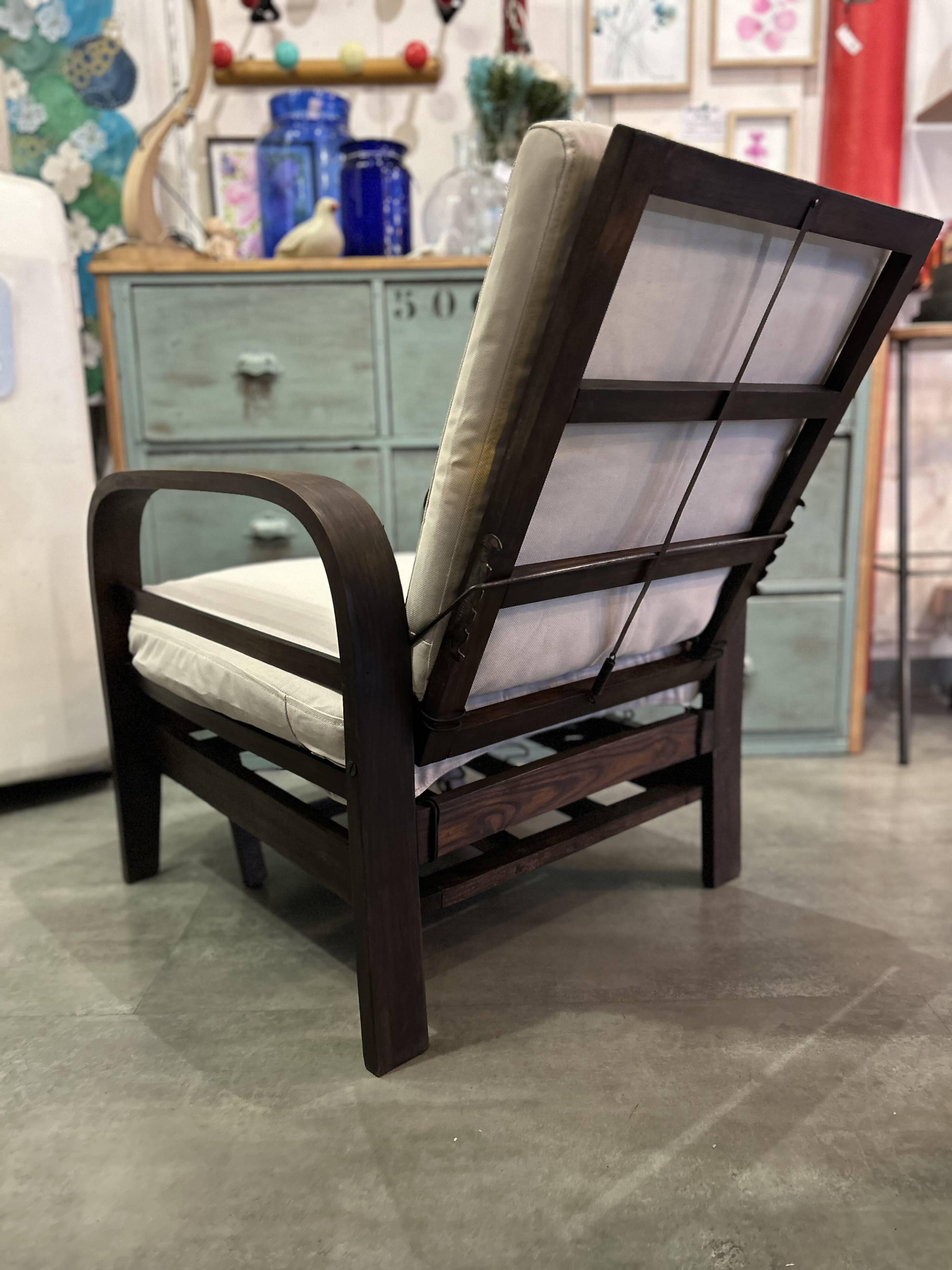 Multi-position relaxation armchair from the 1930s/40s in teak.