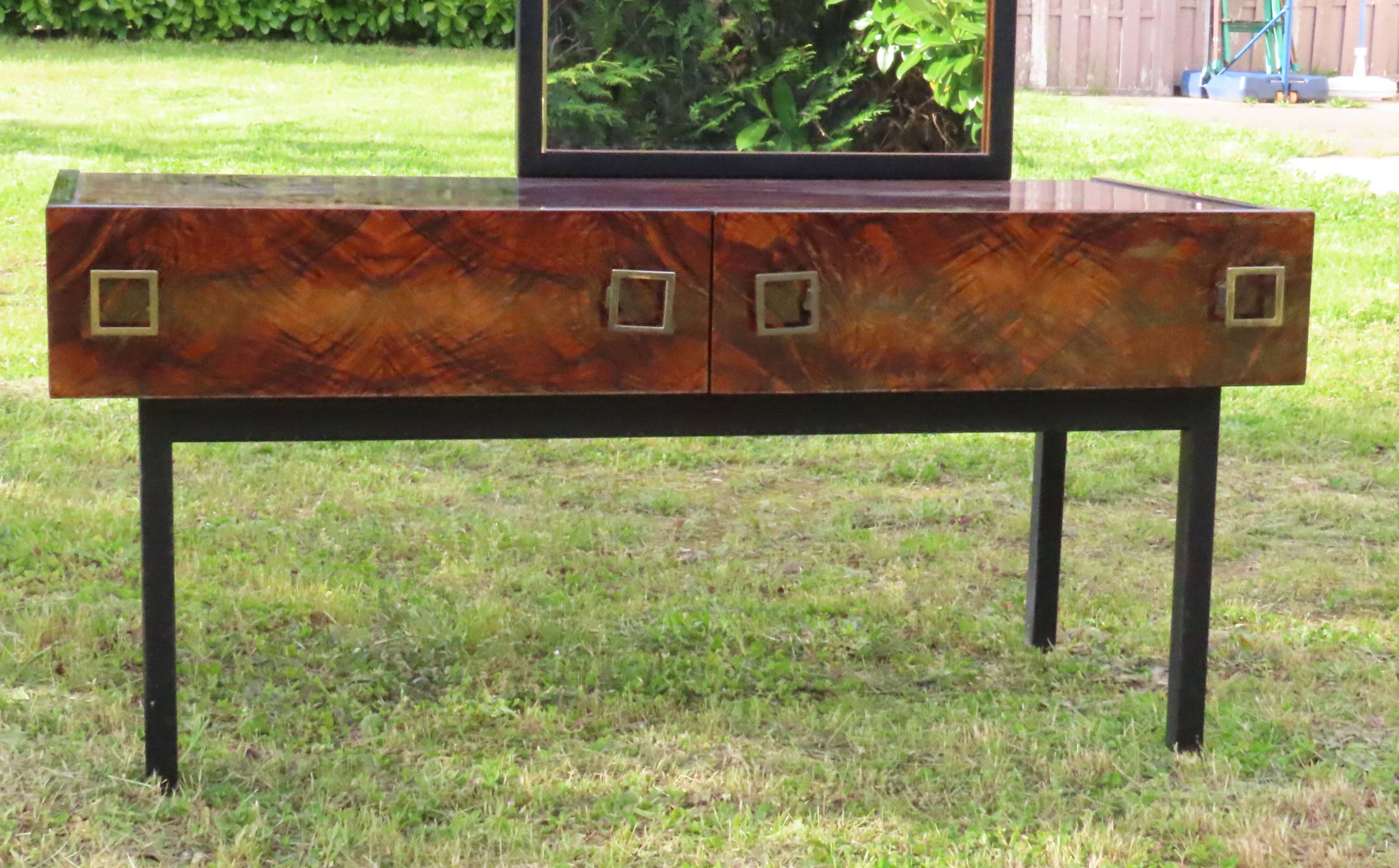 Dressing Table Console Entrance Furniture in Rosewood with Mirror