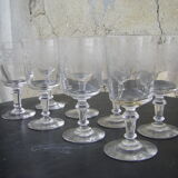 Series of eight antique glasses