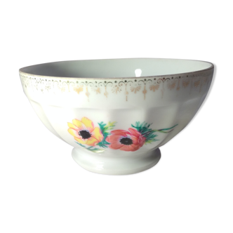 White porcelain bowl decorated with flowers