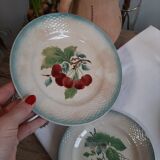 3 dessert plates St Amand cherry