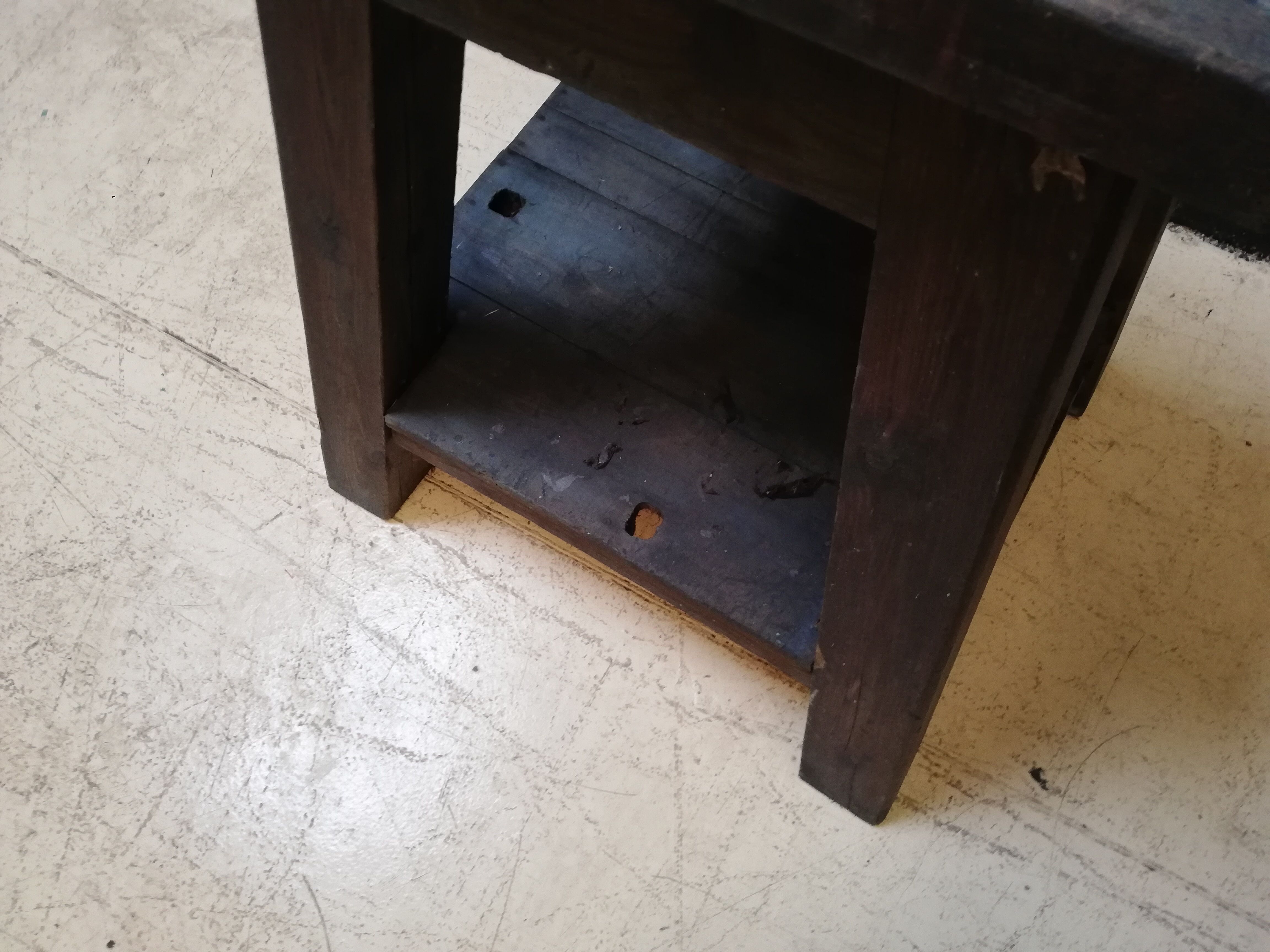 Old vintage wooden workbench