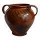 Pot à confit ancien rustique en céramique avec anses - Italie XIXe siècle - vase idéal pour une décoration de cuisine campagne, idée cadeau