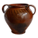 Pot à confit ancien rustique en céramique avec anses - Italie XIXe siècle - vase idéal pour une décoration de cuisine campagne, idée cadeau