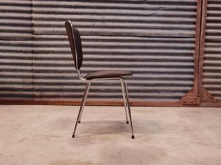 Set of 6 chairs in chrome and vinyl brand "le gal" 70