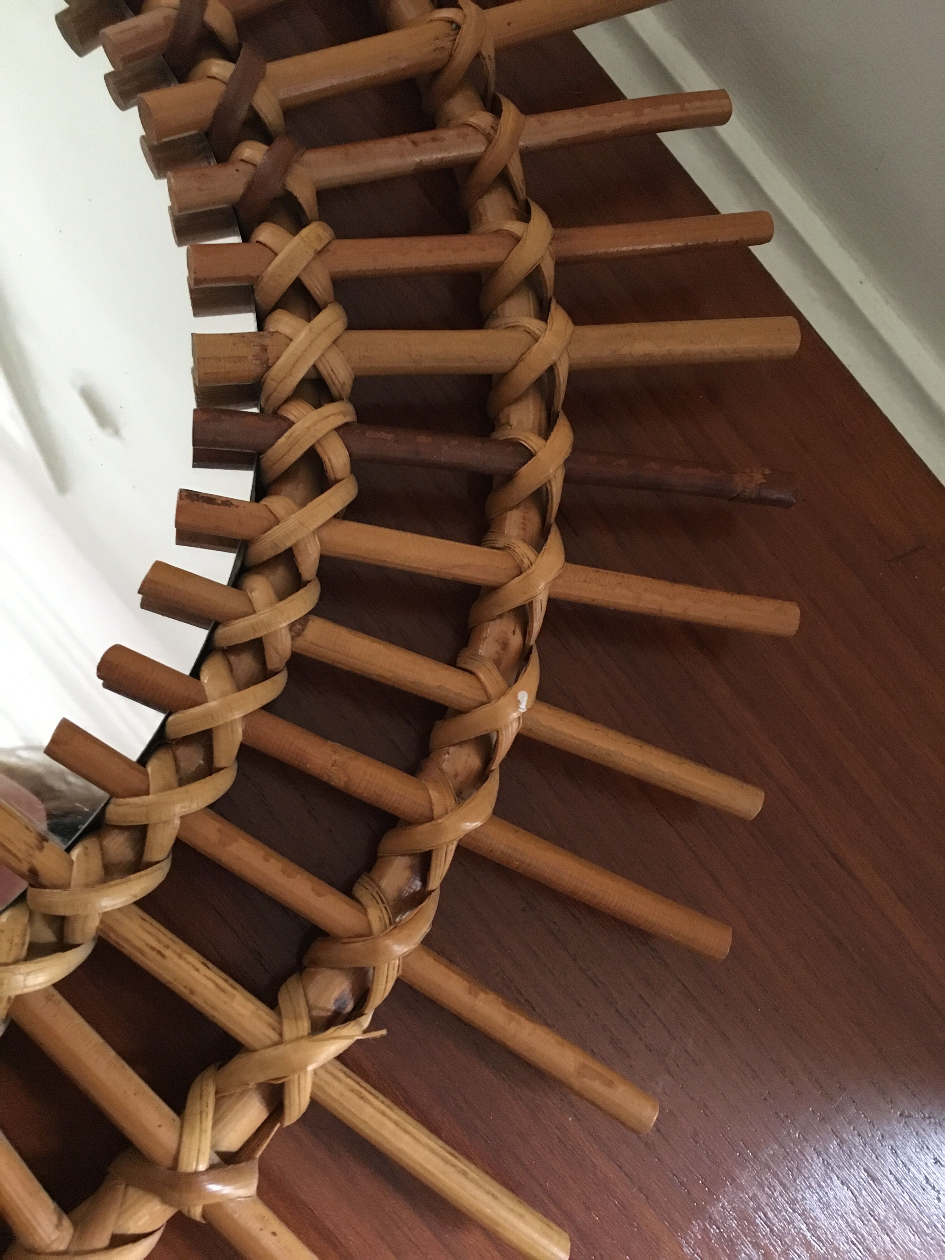 Vintage rattan sun mirror 70/80 47cm