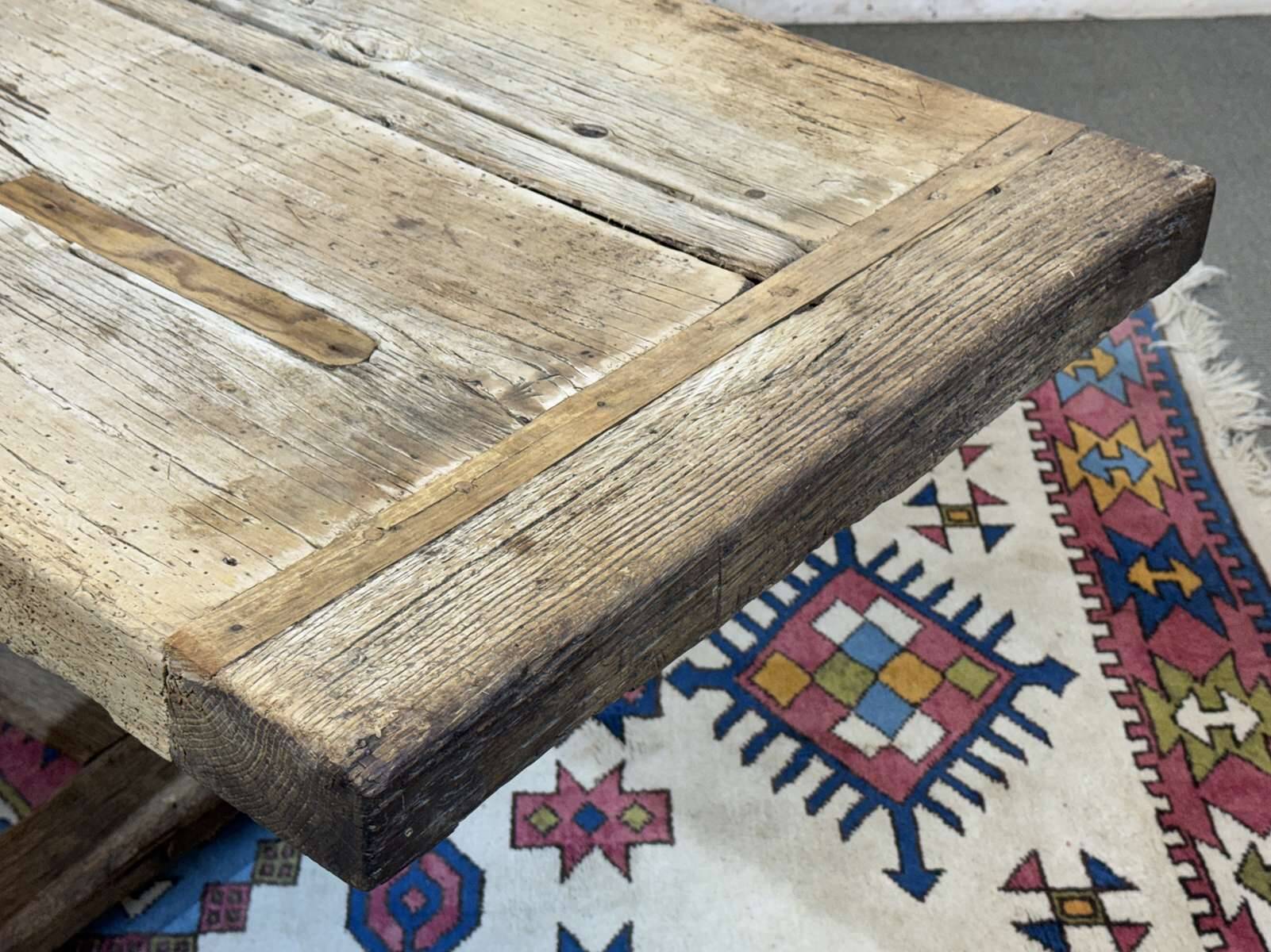 Console - raw oak carpenter's table from the 1930s