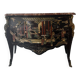 Louis XV style jump commode in Chinese lacquer, red marble