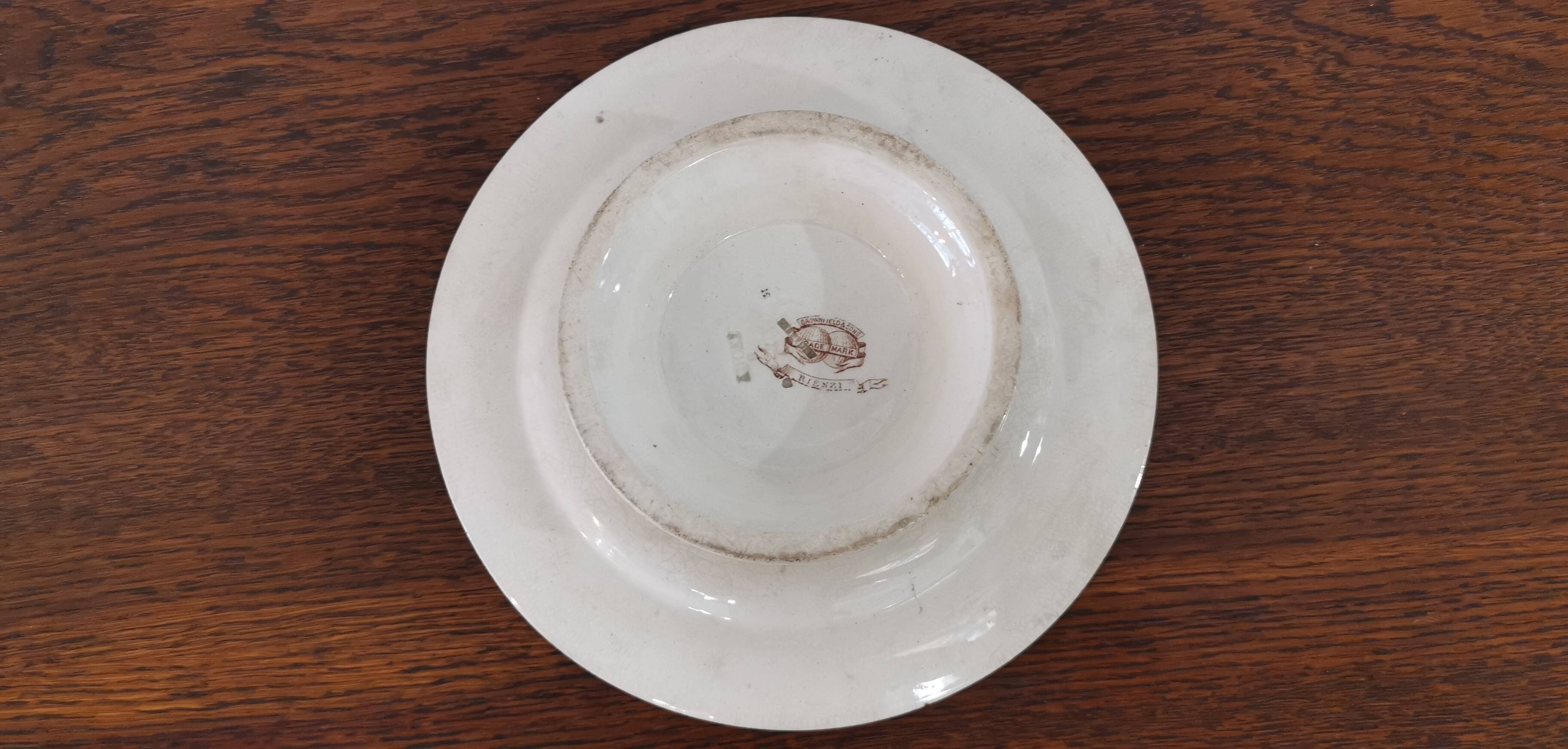 Shower pedestal dish Brownfield & Sons Porcelain Trade Mark Rienzi