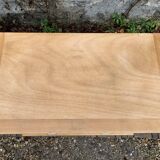 Vintage chest of drawers with compass feet, solid raw beech, 1960s