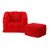 Senzafine armchair and pouf by Gaetano Pesce