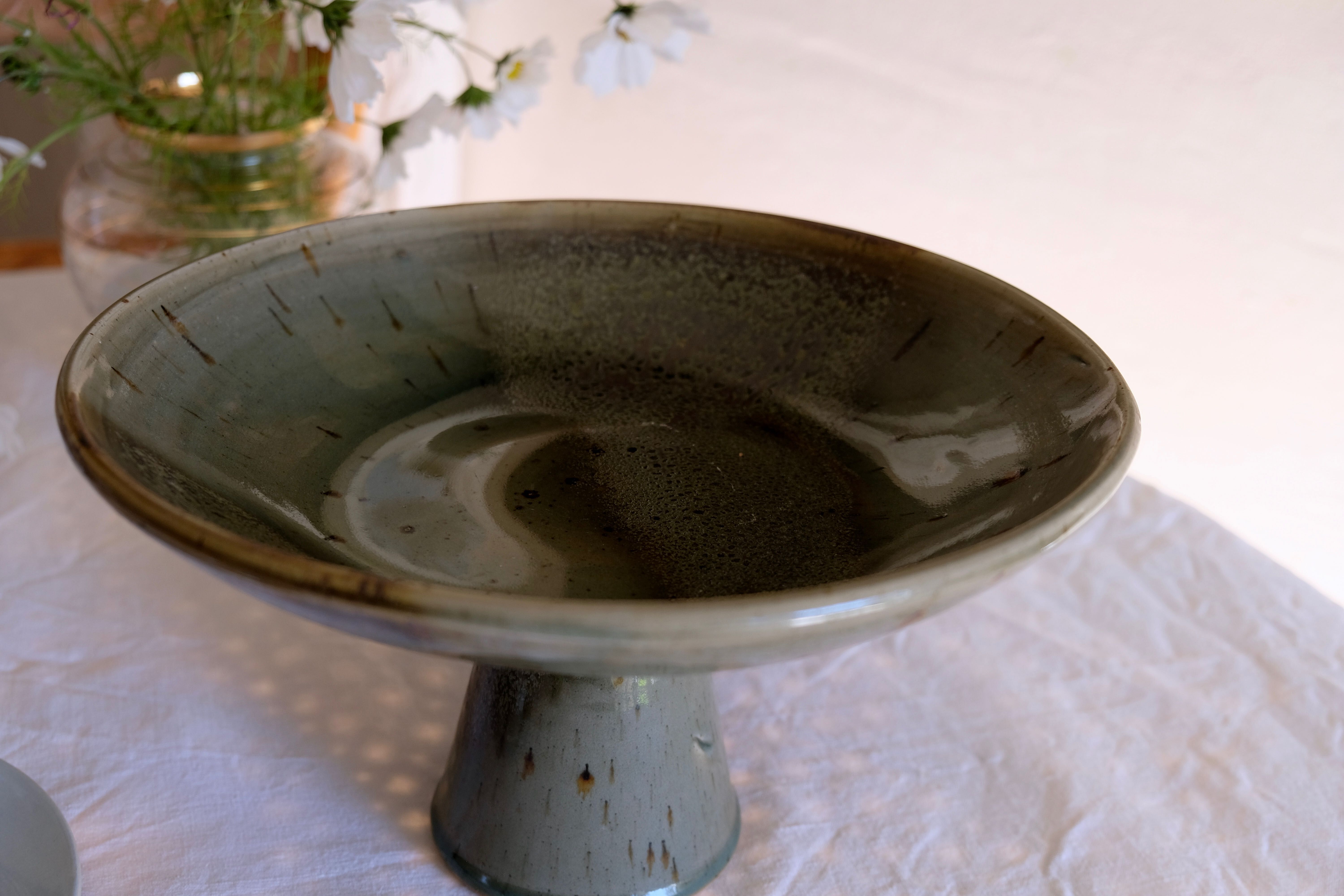 Compotier display ceramic cakes Japan 1950 unique piece