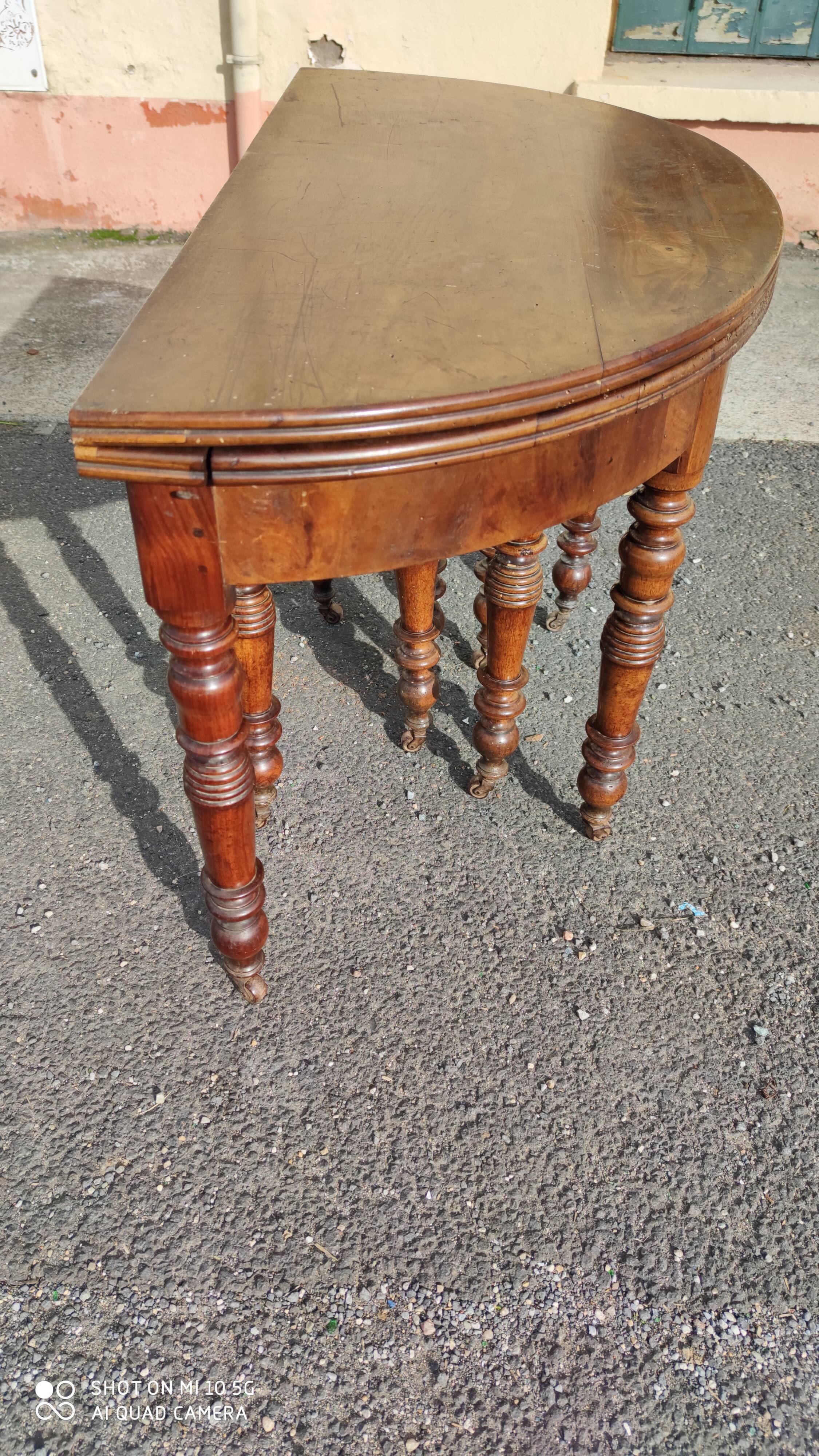 Louis Philippe period 10-foot walnut console table