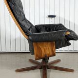 Vintage lounge armchair Gote Mobler 1960 swivel and reclining