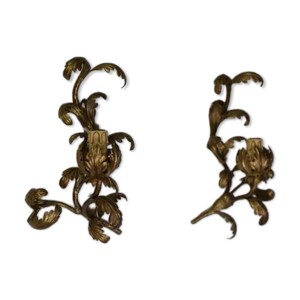 Paire d’appliques florales - acier