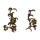 Pair of floral wall sconces in gilt steel, 1960s