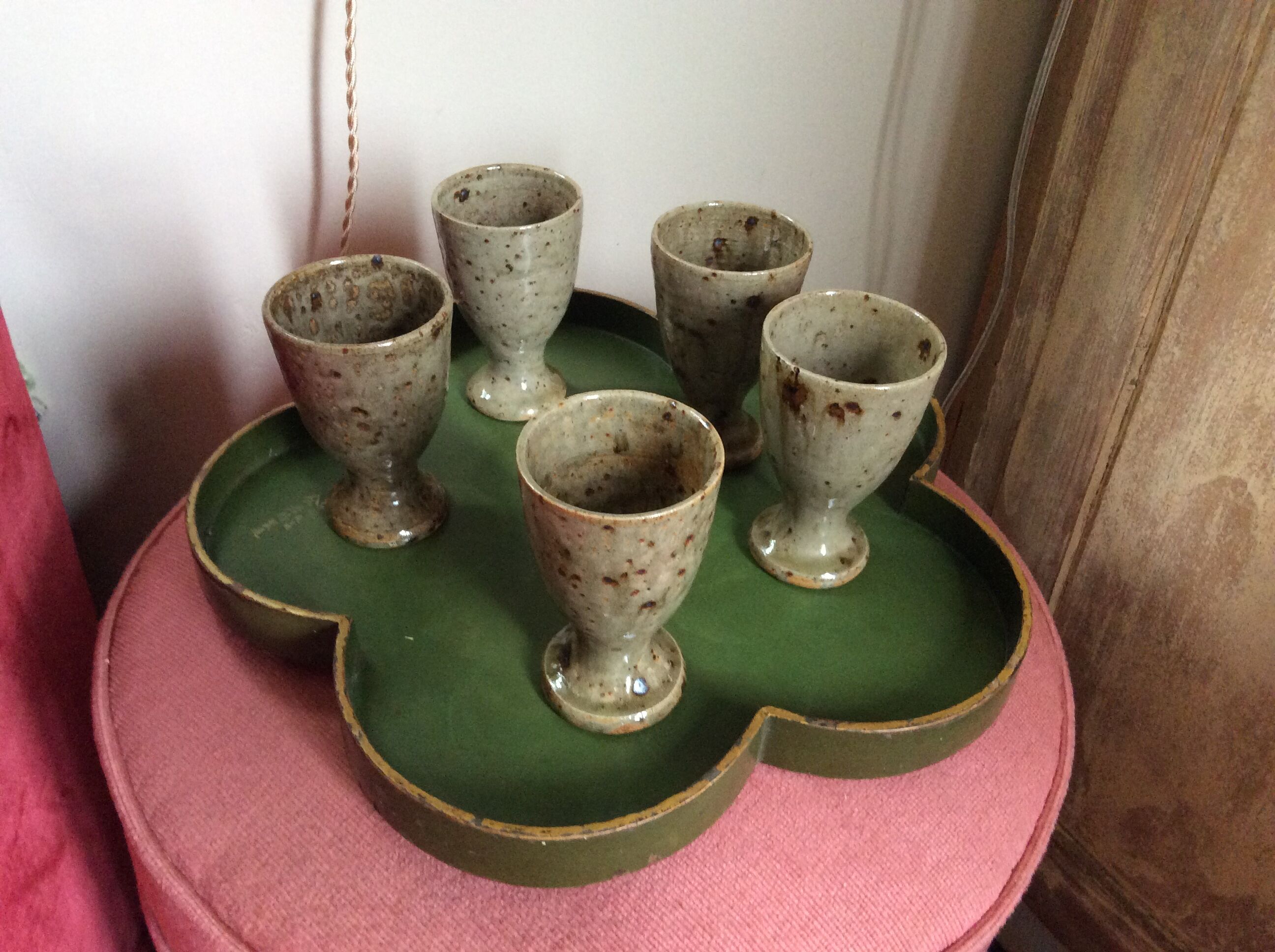 Set of 5 cups in sandstone